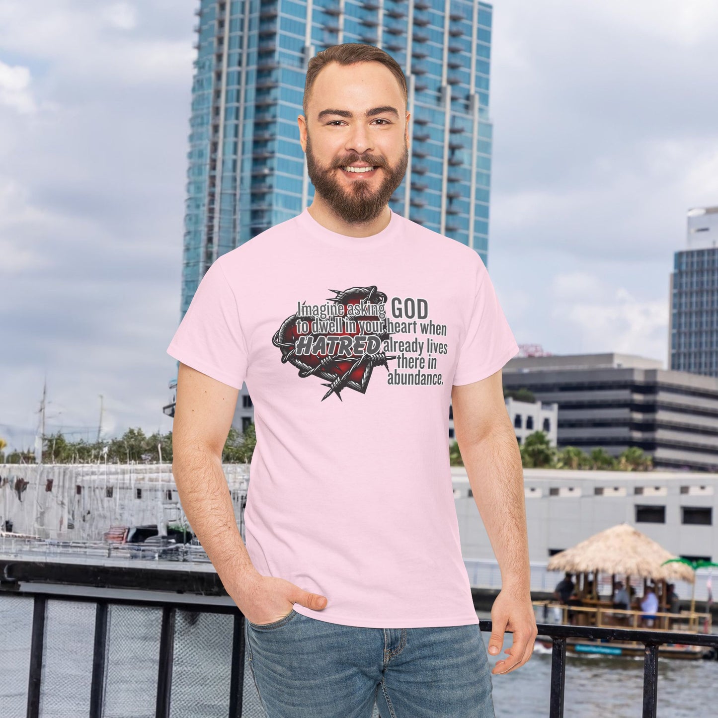 Crowded Heart Unisex Heavy Cotton Tee - Spread Love, Mindfulness Shirt