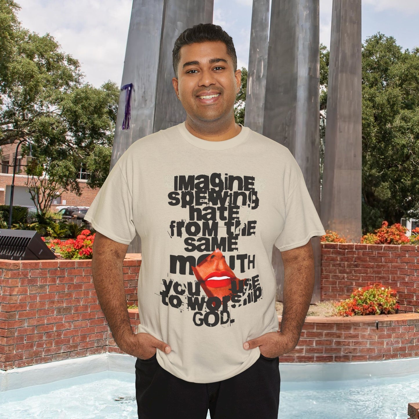 Worship & Hate With the Same Mouth Tee - Unisex Heavy Cotton Tee