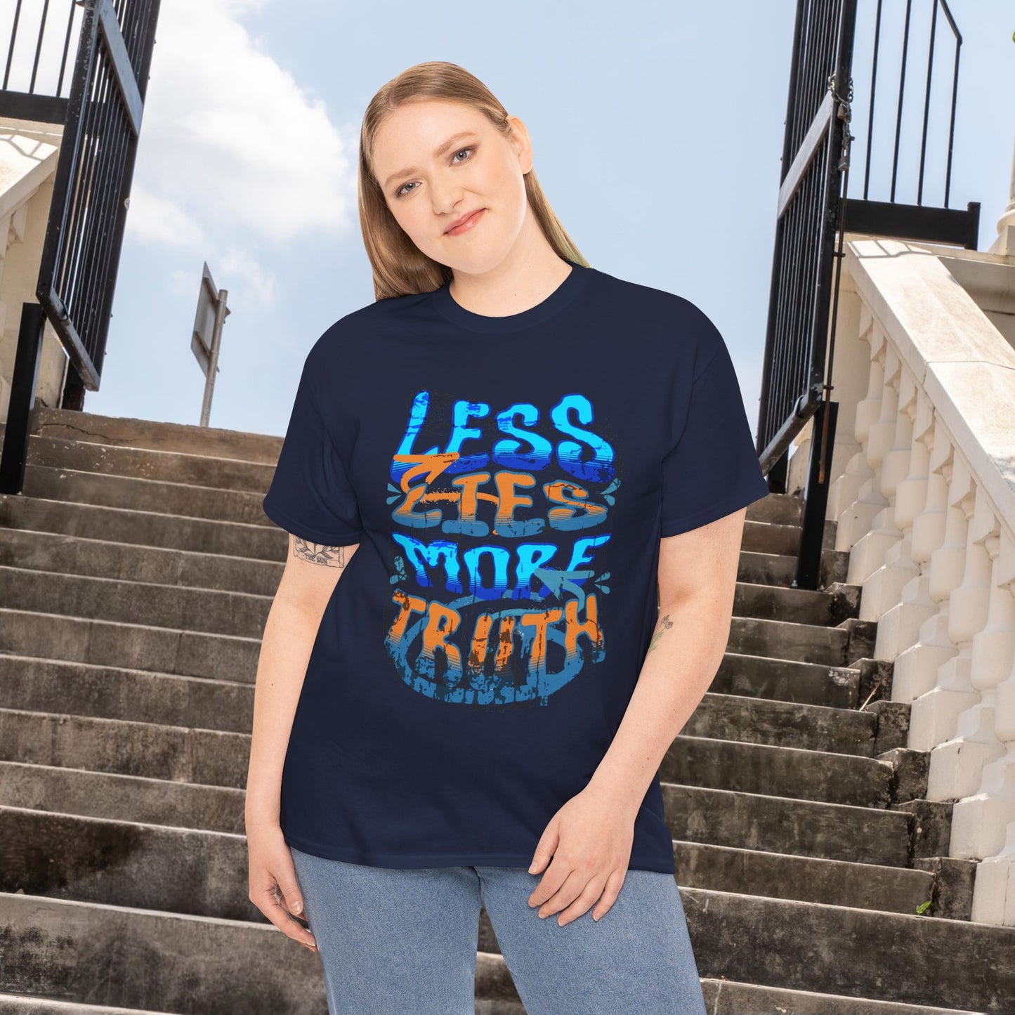 Less Lies More Truth Bold Statement Tee,  Graphic T-Shirt, Unisex Tee, Casual Wear, Gift for Truth Seekers, Streetwear, Unique Graphic Tee